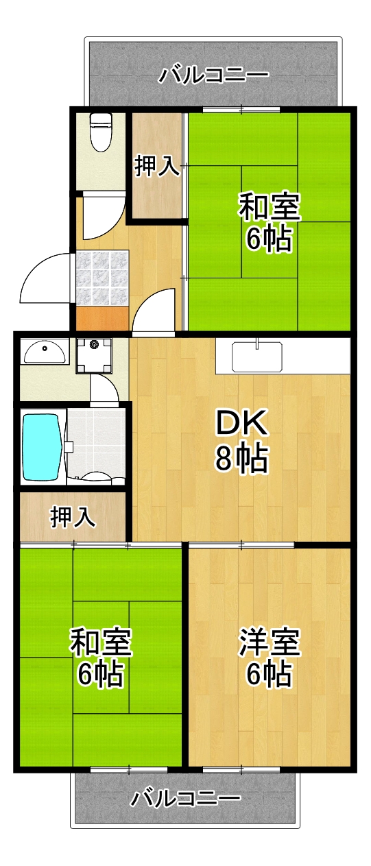 川崎市高津区千年のマンションの間取り