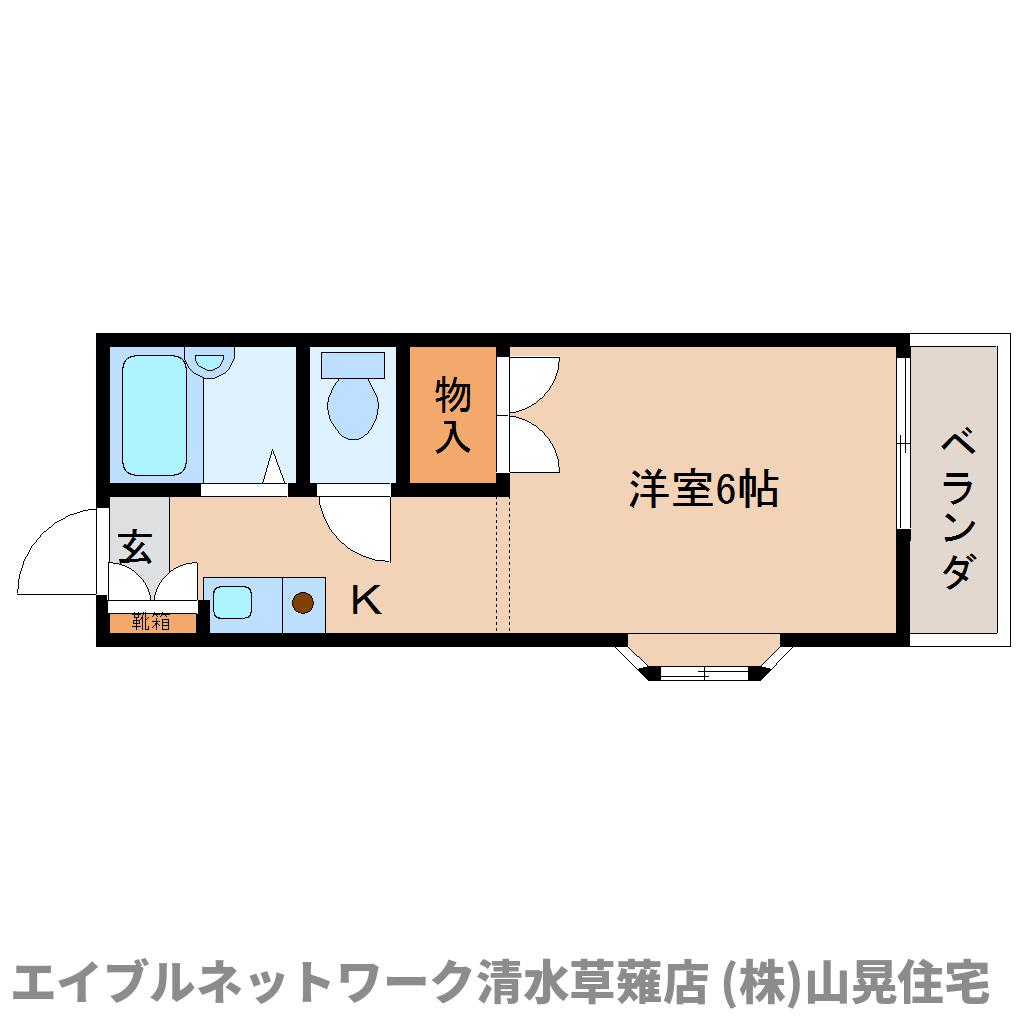 静岡市駿河区谷田のアパートの間取り