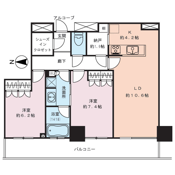 クレッセント川崎タワーの間取り