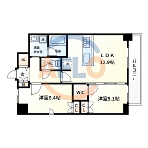 【大阪市東成区大今里のマンションの間取り】