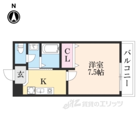 京都市右京区花園伊町のマンションの間取り