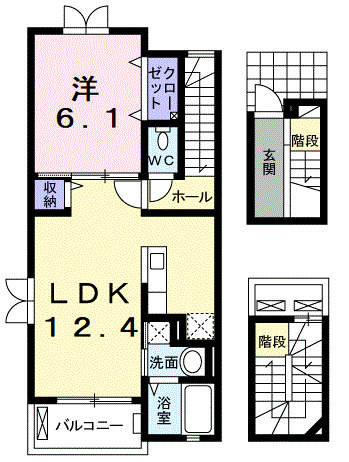 知多郡東浦町大字生路のアパートの間取り