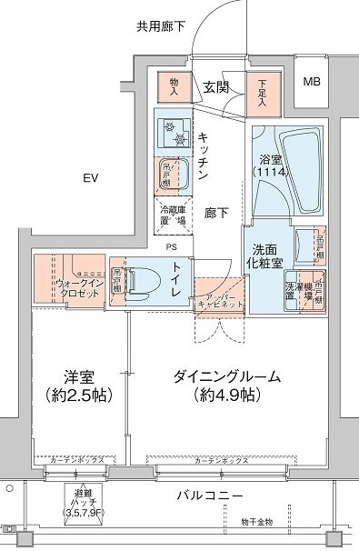 杉並区梅里のマンションの間取り