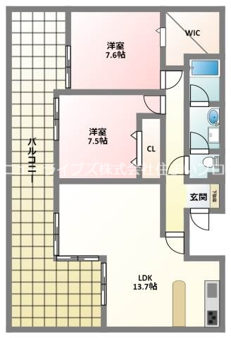 寝屋川市萱島東のマンションの間取り