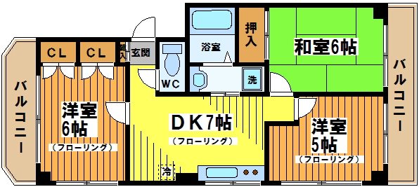 調布市菊野台のマンションの間取り