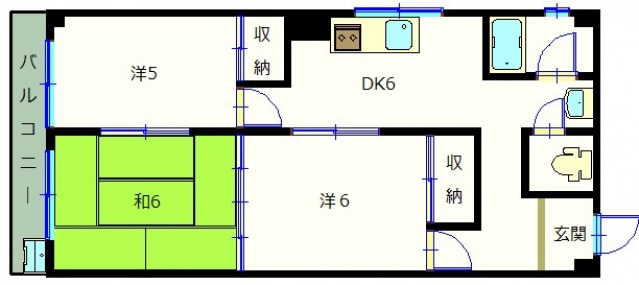 広島市西区中広町のマンションの間取り