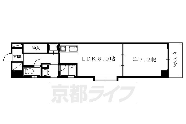 京都市下京区塗師屋町のマンションの間取り