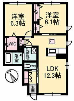 呉市広中新開のアパートの間取り