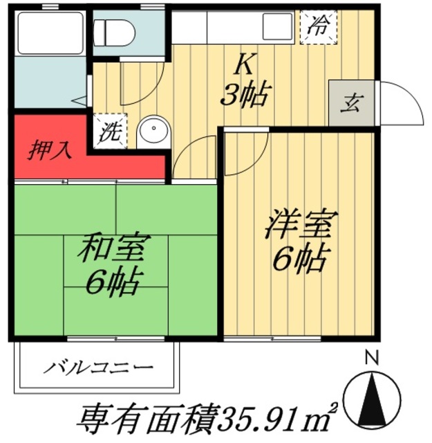 市川市八幡のアパートの間取り