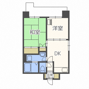 札幌市中央区北三条西のマンションの間取り