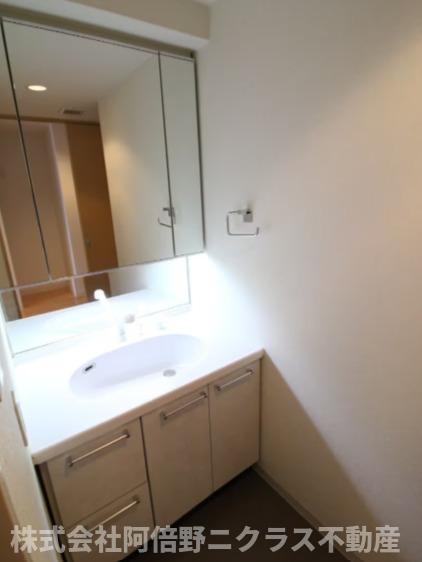 洗面設備　内装は別部屋の参考写真です。