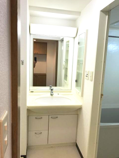 洗面設備　独立洗面化粧台が付いています