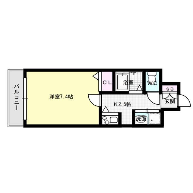 地下鉄空港線 祇園駅 徒歩3分 11階建 築22年の間取り写真