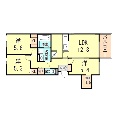 尼崎市東園田町3丁目共同住宅の間取り写真