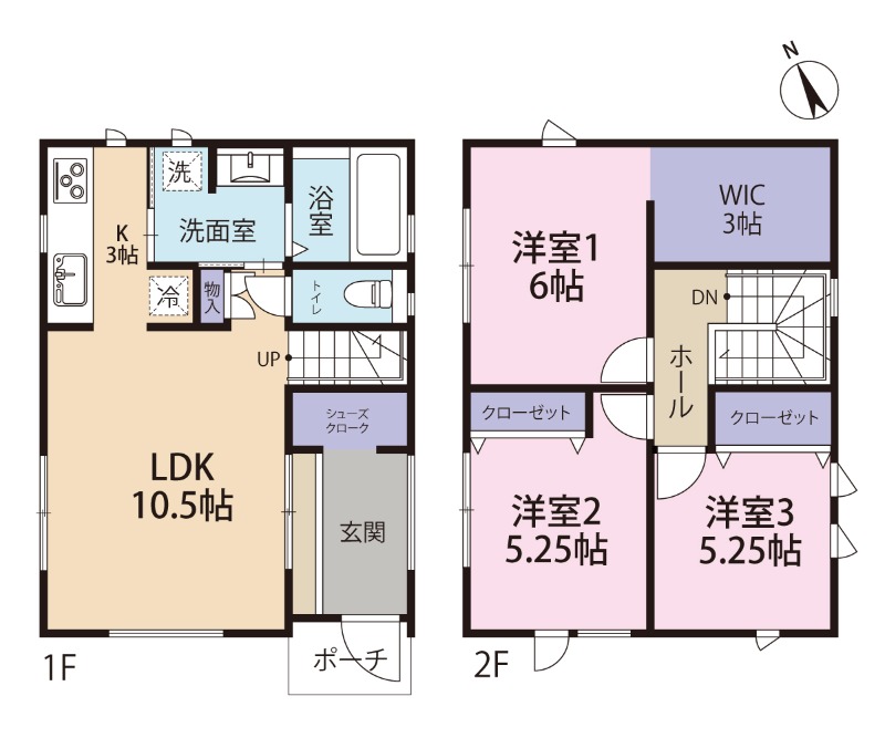 TK様木造戸建賃貸 1号棟の間取り写真