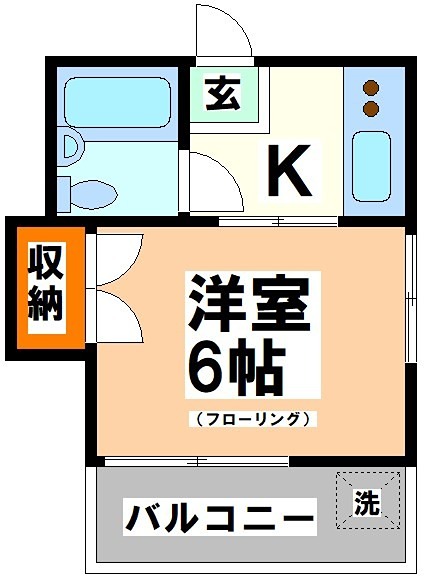 京王新線 幡ケ谷駅 徒歩6分 2階建 築42年の間取り写真