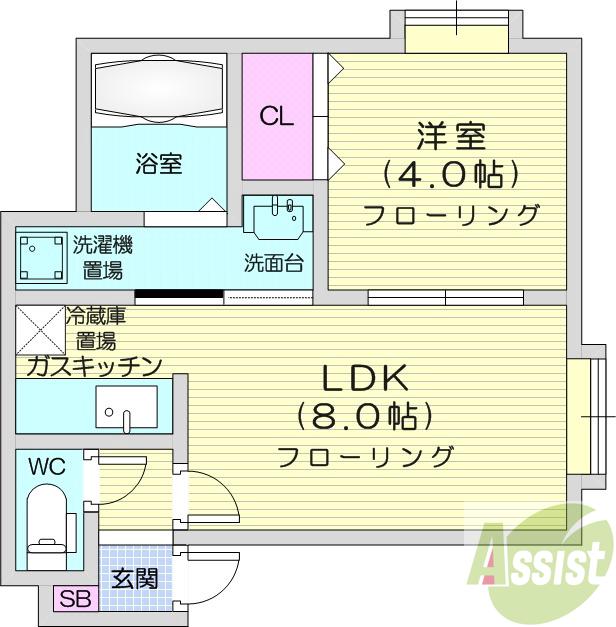 地下鉄南北線 麻生駅 徒歩5分 2階建 築26年の間取り写真