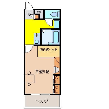 那覇市宇栄原のアパートの間取り