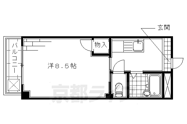 京都市伏見区新町１２丁目のマンションの間取り