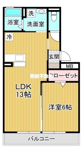 筑後市大字羽犬塚のアパートの間取り