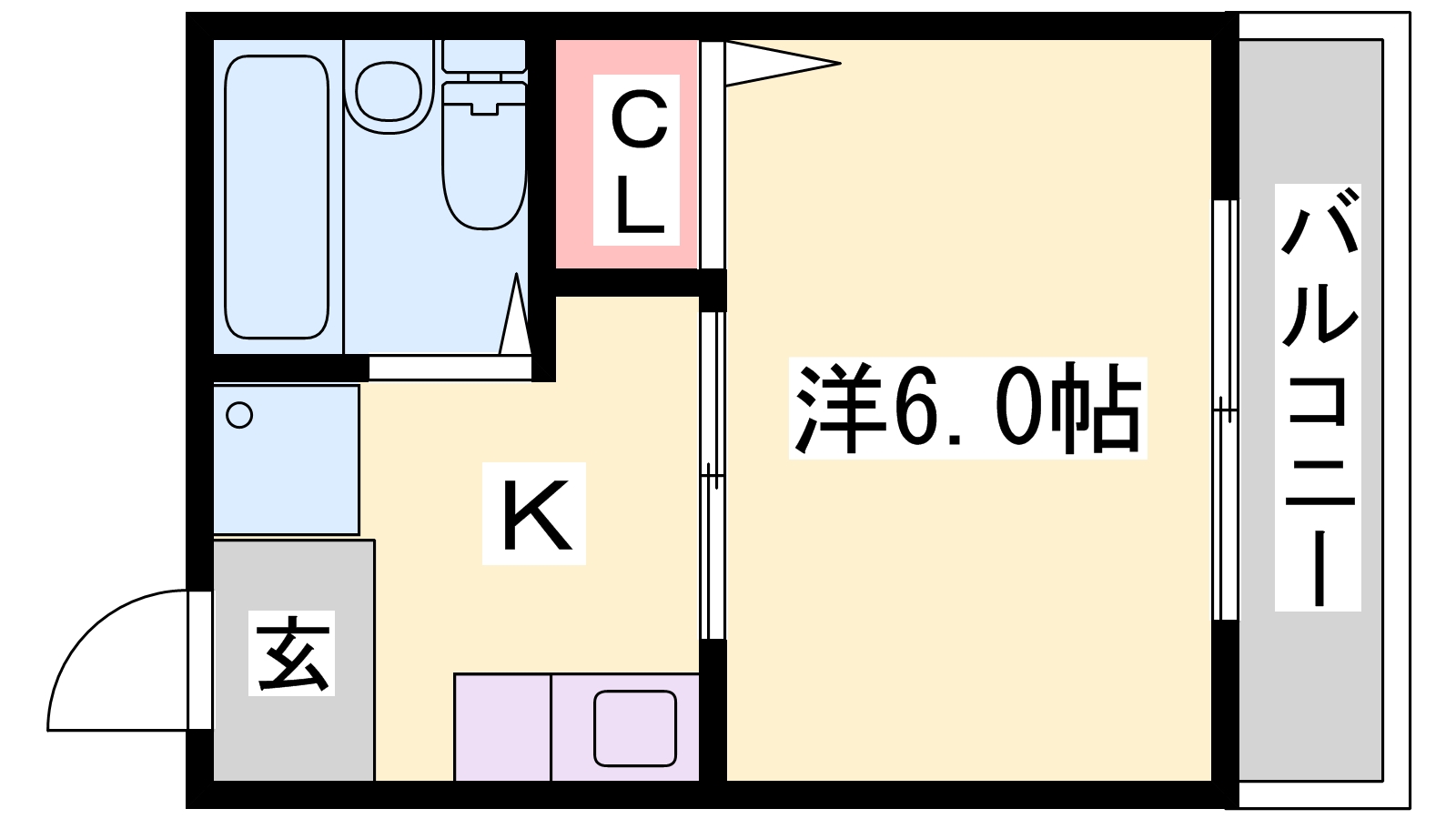 姫路市白国のアパートの間取り