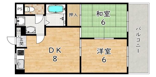 大阪市鶴見区今津北のマンションの間取り