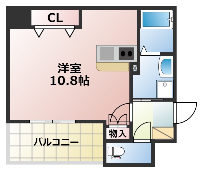 熊本市中央区新屋敷のマンションの間取り