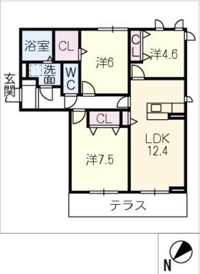 仮)JA賃貸千種区鹿子町四丁目Bの間取り