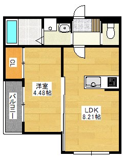 筑紫野市大字永岡のアパートの間取り