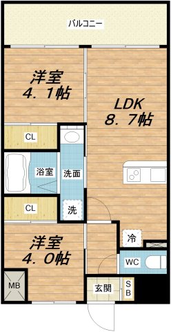 パラゴン勝山通りの間取り
