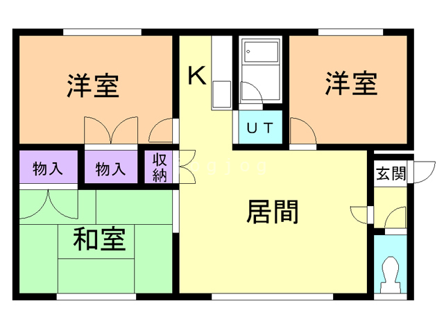 札幌市東区北三十三条東のマンションの間取り