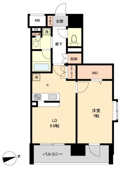 仙台市宮城野区鉄砲町中のマンションの間取り