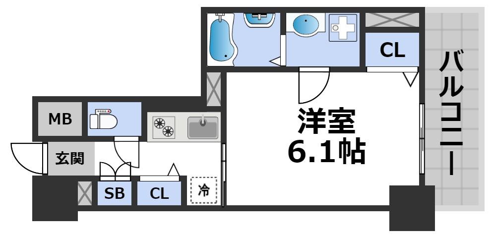 S-RESIDENCE南堀江の間取り