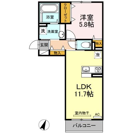 【合志市須屋のアパートの間取り】