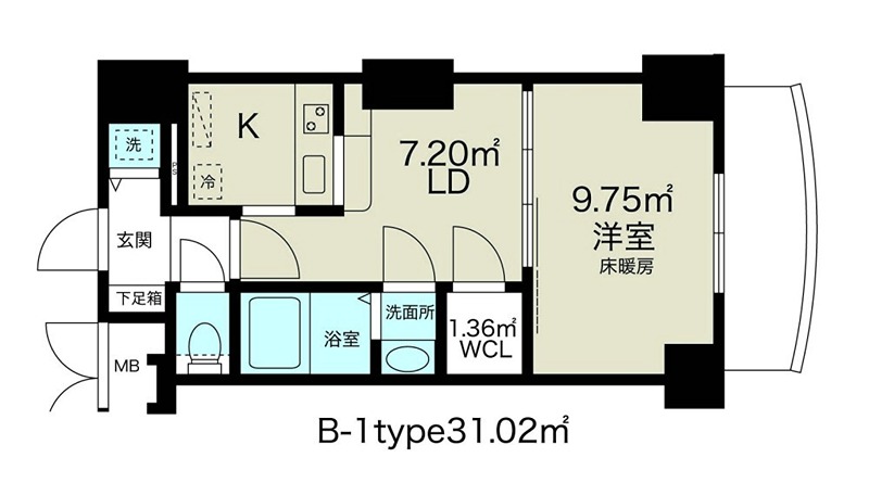 大阪市淀川区宮原のマンションの間取り