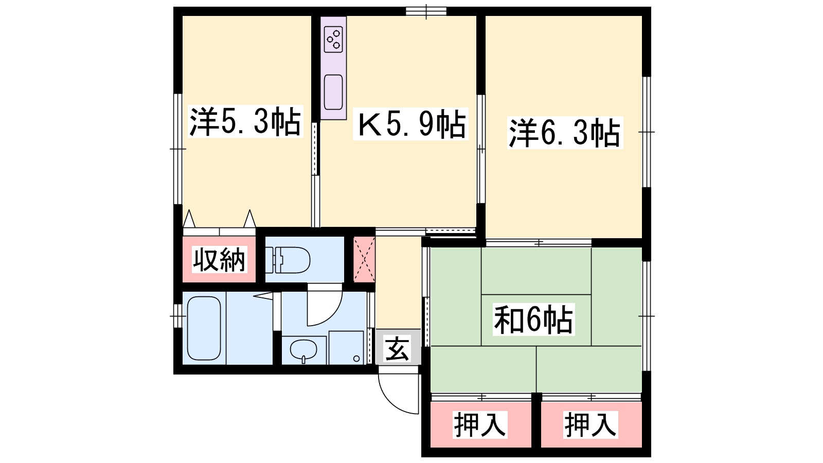 宍粟市山崎町庄能のアパートの間取り