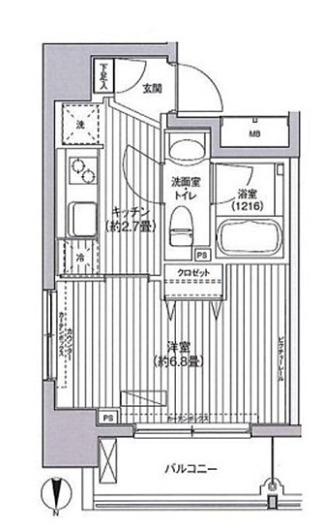 【港区南麻布のマンションの間取り】