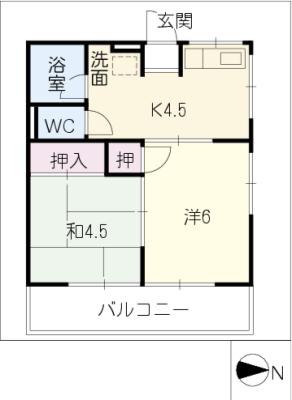 シティハイムミドリの間取り