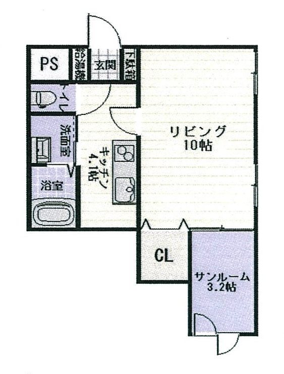 松本市本庄のマンションの間取り