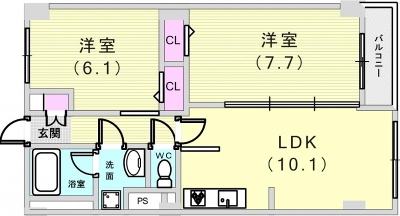 リアルテ霞ヶ丘の間取り