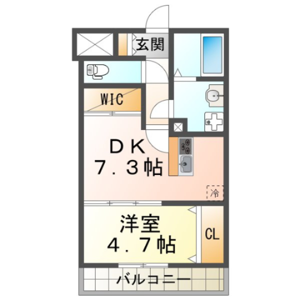 神戸市須磨区行幸町のアパートの間取り