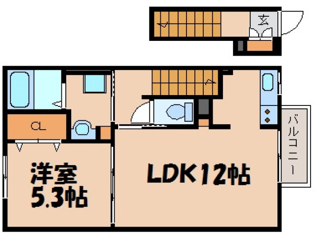 瀬野５丁目アパート（０２７７９８２０１）の間取り