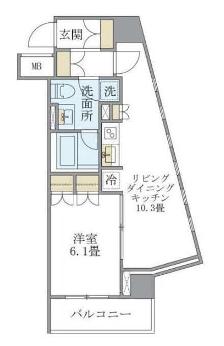 中央区新富のマンションの間取り