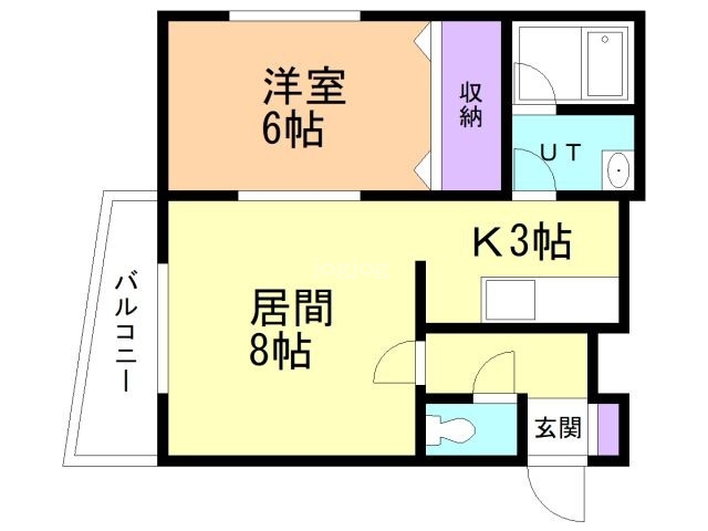 【北見市幸町のアパートの間取り】