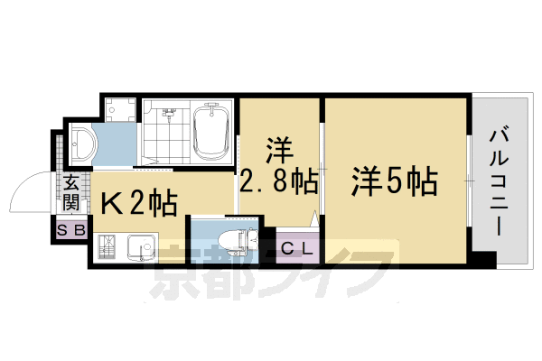 京都市右京区西院太田町のマンションの間取り