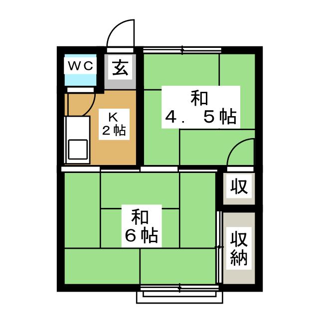 第三日東荘の間取り