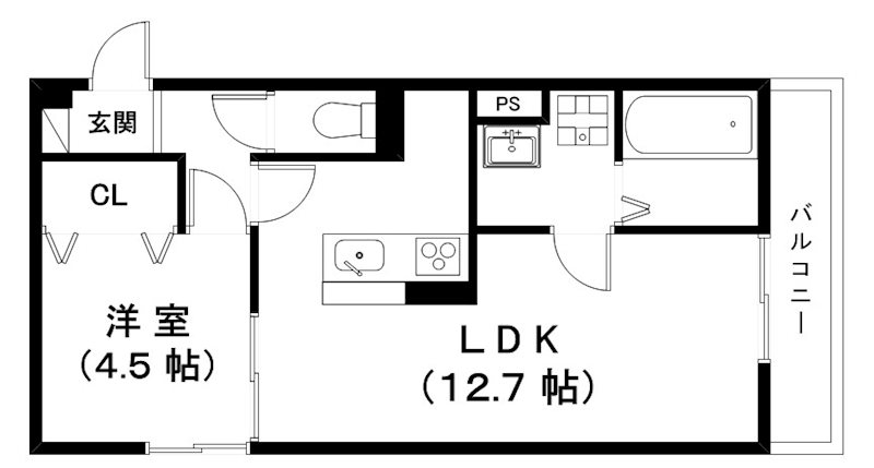 守山市二町町のアパートの間取り