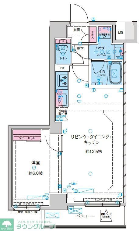 墨田区墨田のマンションの間取り