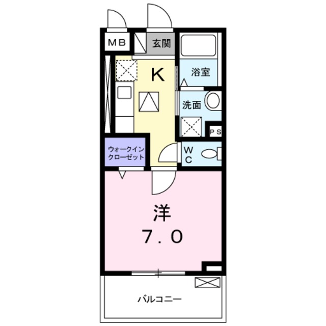 京都市伏見区向島本丸町のアパートの間取り