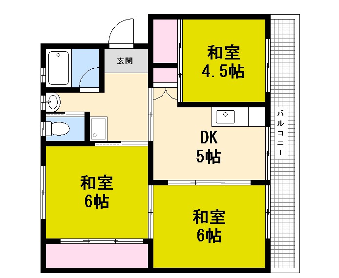 広島市西区草津新町のマンションの間取り